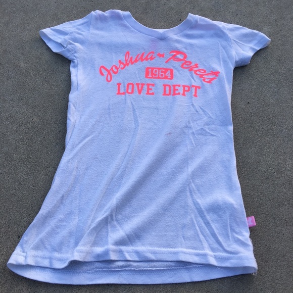 A white shirt with bright pink text on. - Picture 2 of 2